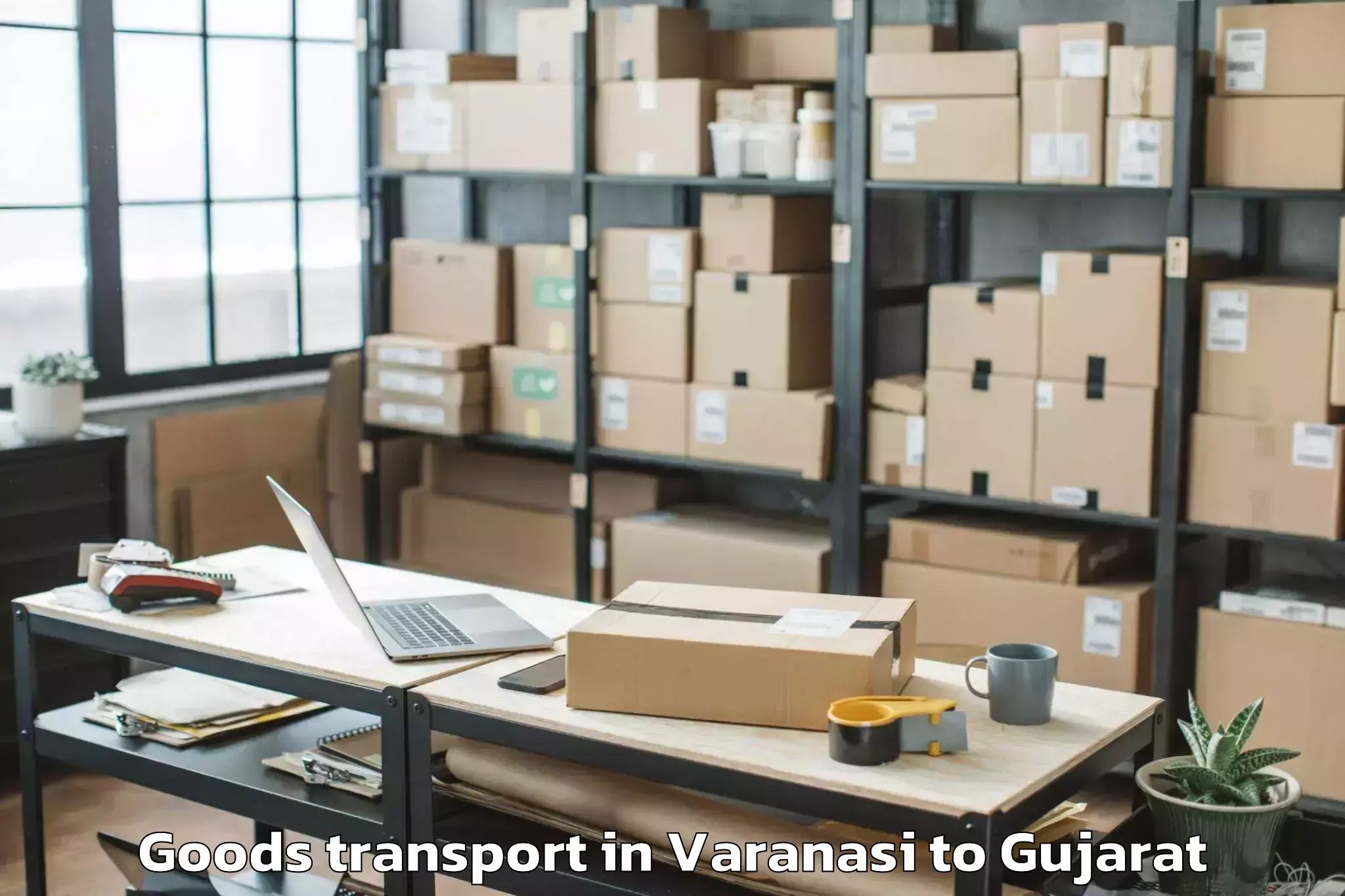 Easy Varanasi to Vaghodia Goods Transport Booking